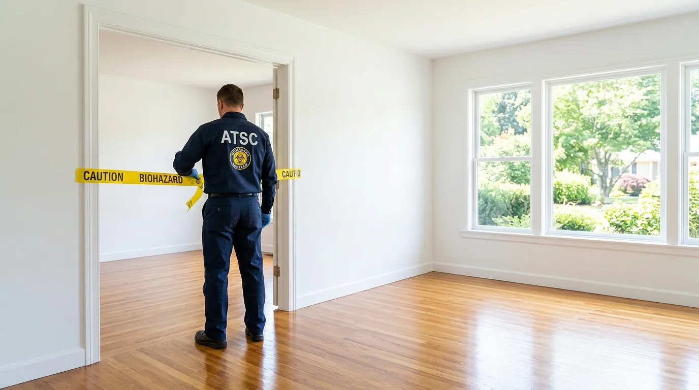 Certified biohazard cleanup crew performing Decomposition Cleanup in Oak Brook